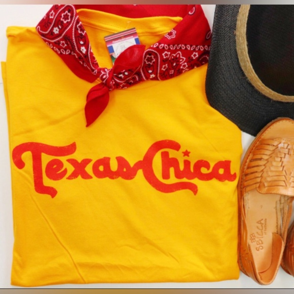TOPO CHICO INSPIRED TEXAS CHICA GOLD SHORT SLEEVE GRAPHIC TEE-BELLA CANVAS